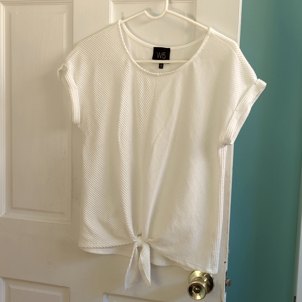 WD White Ribbed Shirt